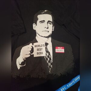 NWT The Office Michael Scott "World's Best Boss" T-Shirt + Lanyard Bundle